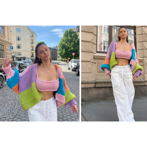 HOPE MACAULAY daphne chunky knit anthropologie cardigan goop sweater $650 S/M - Picture 11 of 16